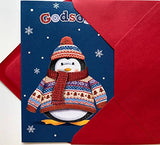 GODSON, Fun & Laughter and Nice Surprise Cute Christmas Greeting Card 