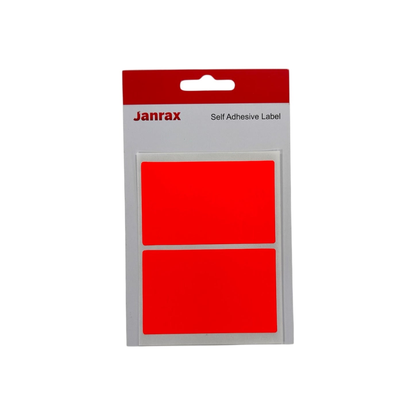 Pack of 8 Fluorescent Red 50x80mm Rectangular Labels