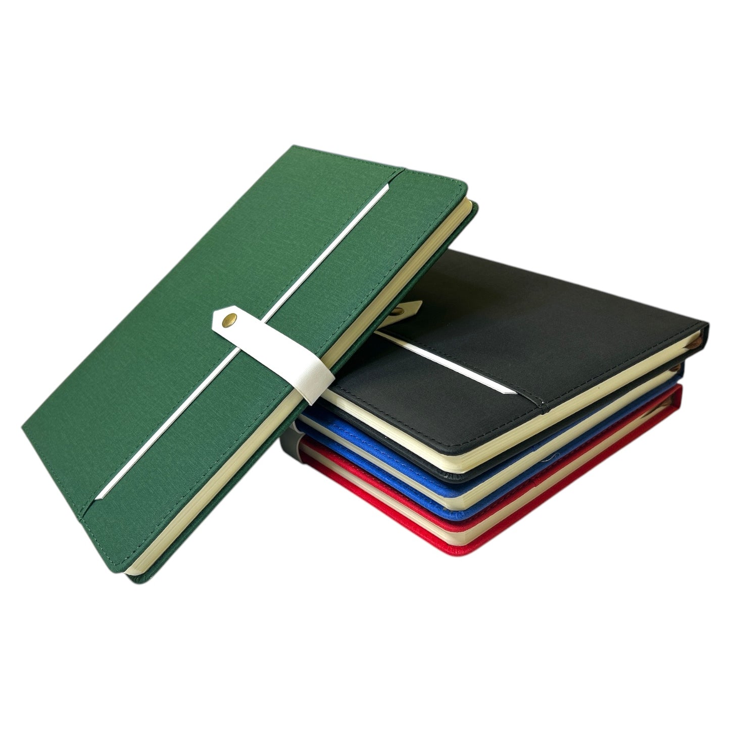 Single B5 96 Sheets Ruled PU Leather Hardcover Notebook with Button Closure