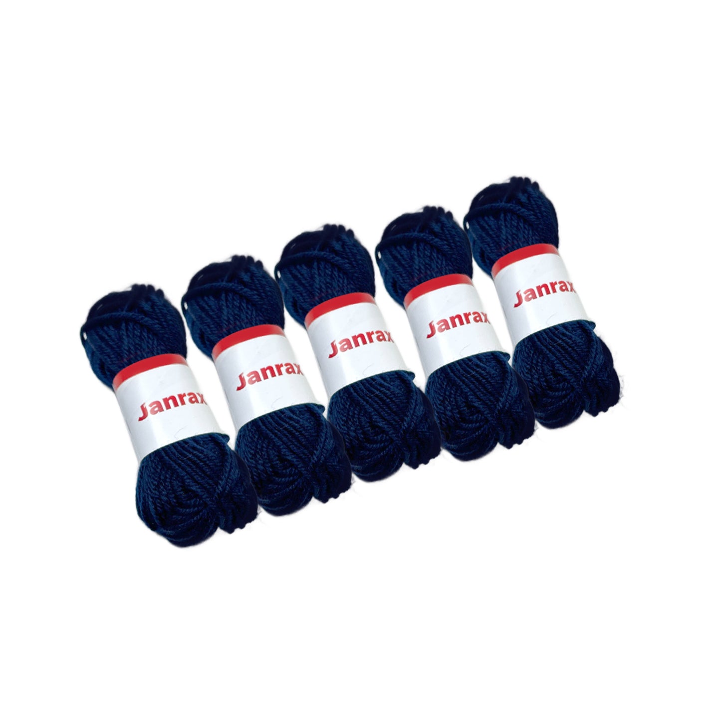 Pack of 5 Navy Blue Acrylic Yarn Rolls – 10g each, 4 Strand 8 Ply Knitting Wool