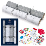 Pack of 8 12.5" Silver Family Christmas Dinner Crackers