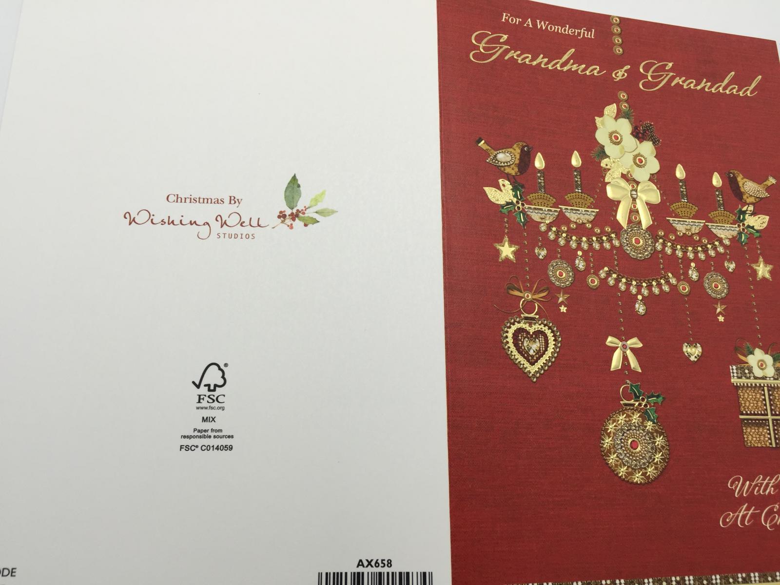 Grandma And Granddad Christmas card By Carte Blanche 