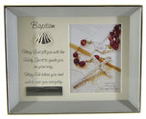 Personalised Baptism Brushed Silverplated Frame with Verse & Plaque to Engrave (No Personalisation)