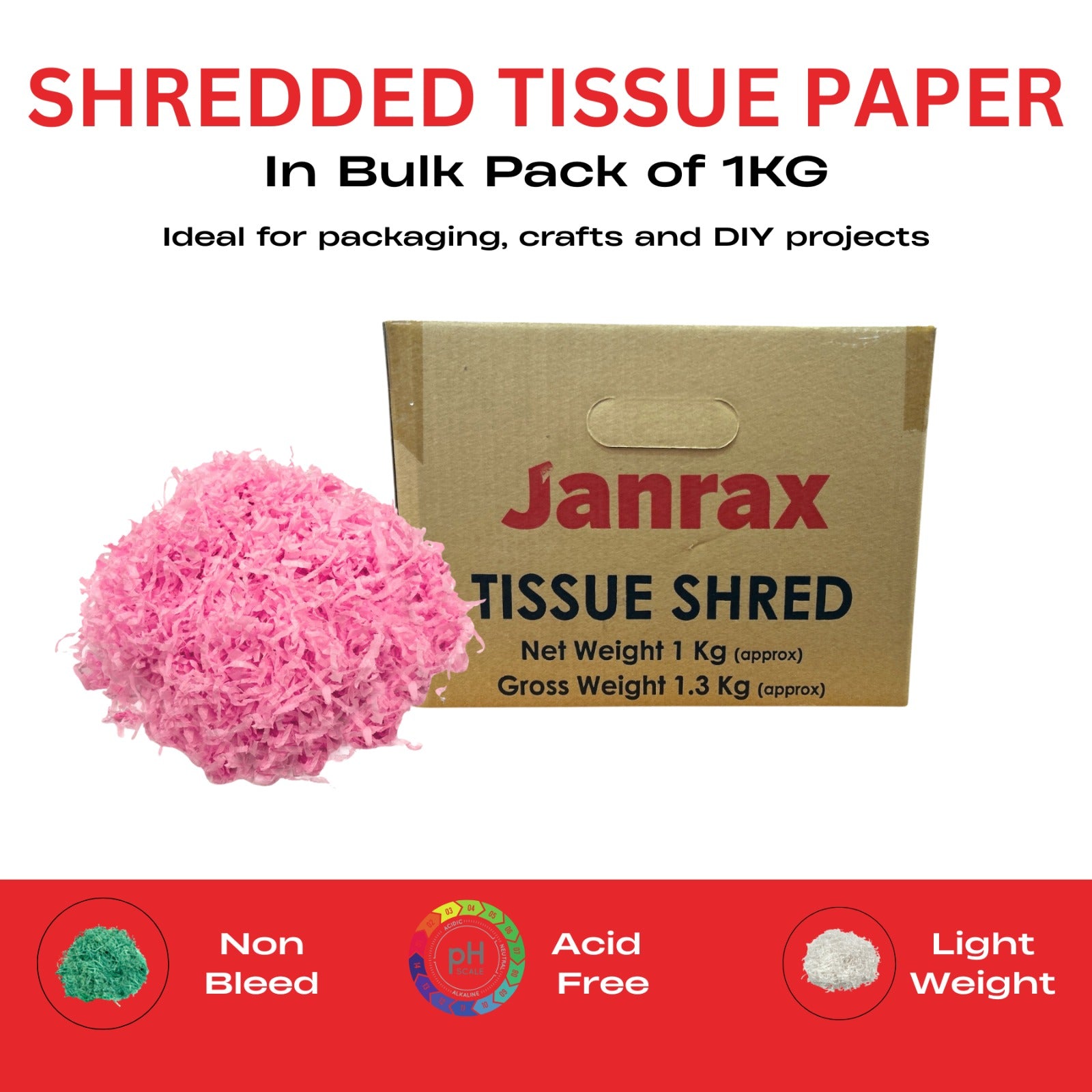 Cerise Tissue Shred 1kg