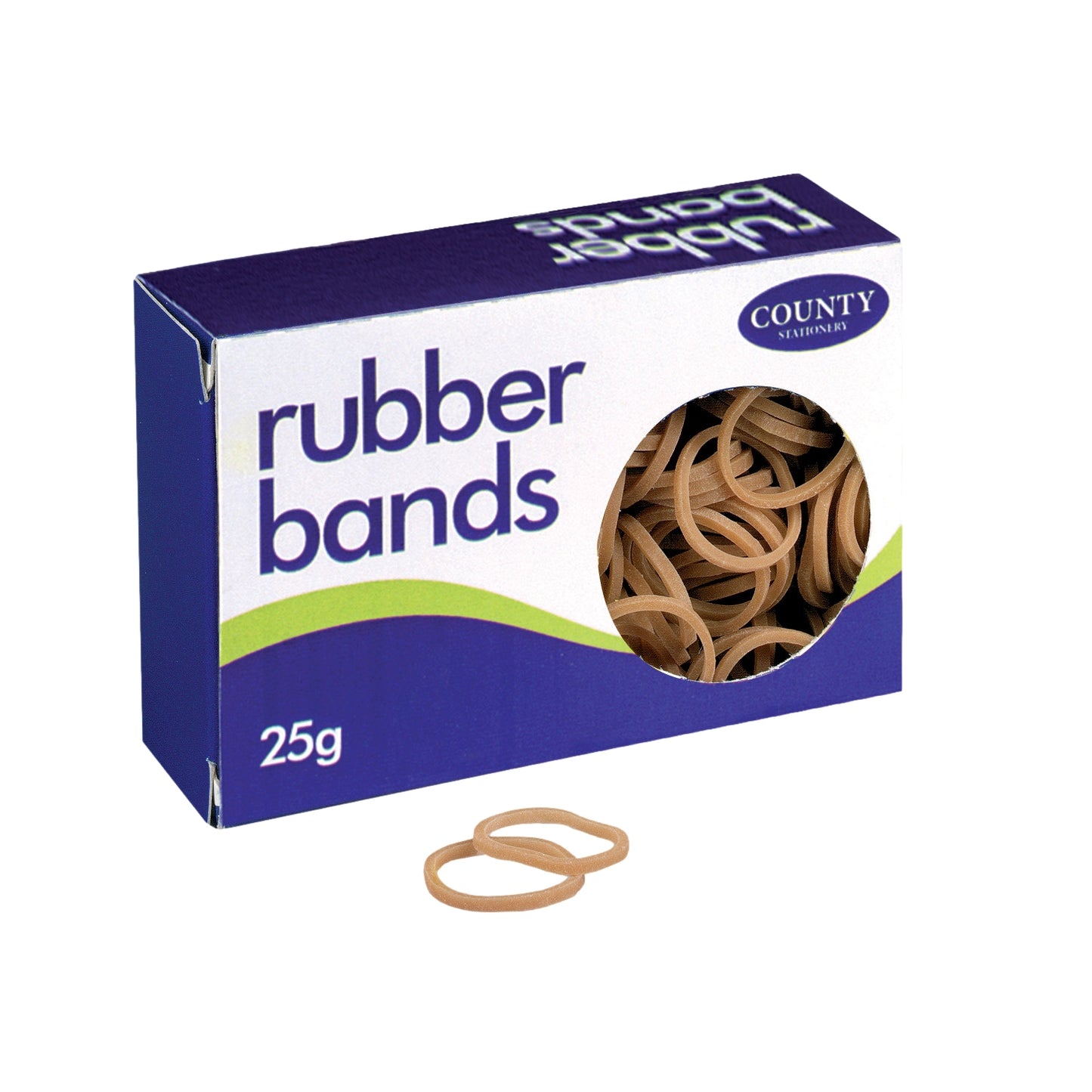 25gm Assorted Natural Rubber Bands in Box