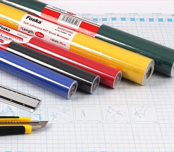 Black Self Adhesive PVC Book Cover 45cm x 3m