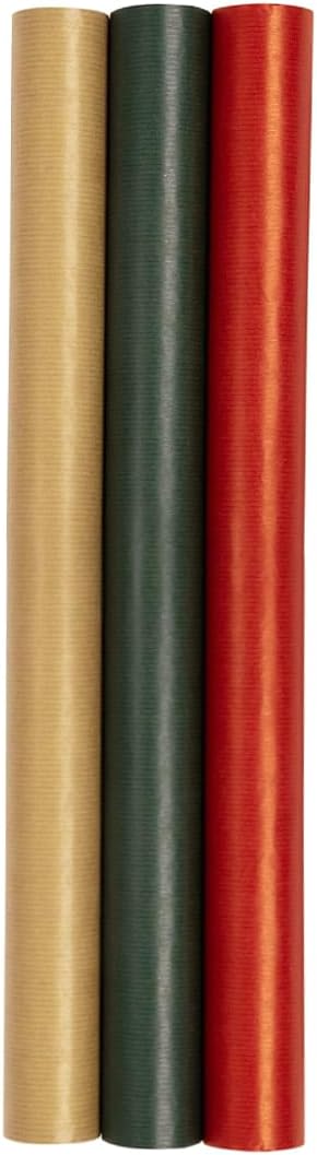 Single Ribbed Kraft Christmas Wrapping Paper Roll 2m x 69cm