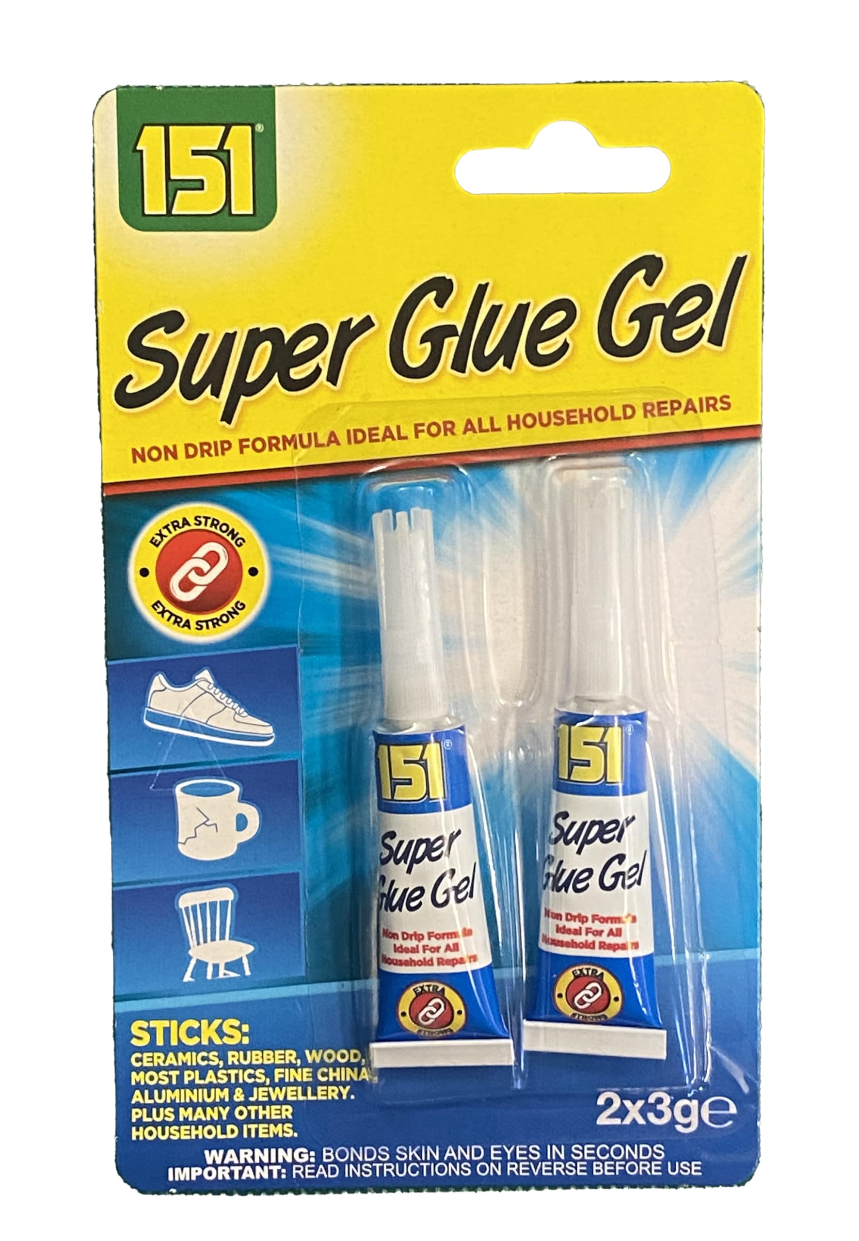Pack of 2 Super Glue Gel 3gm