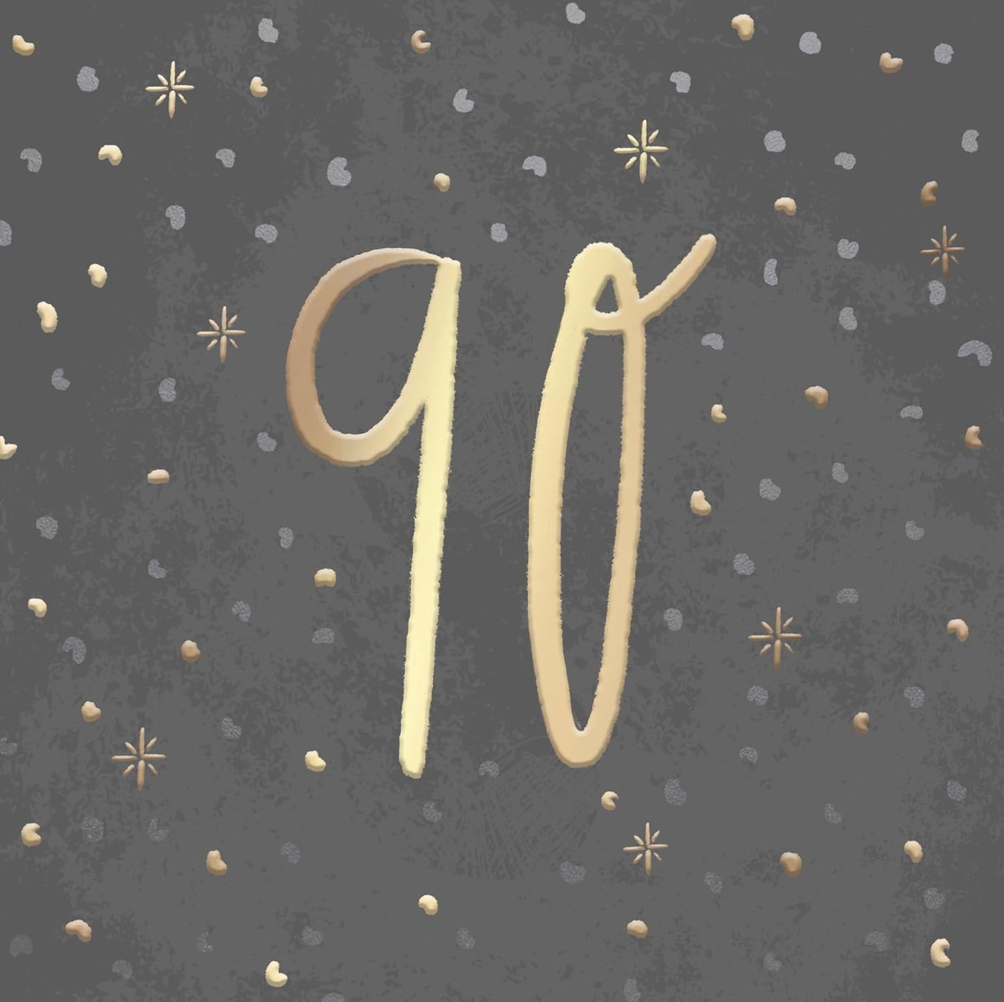 Dots Design Contemporary Luxury Foiled 90th Birthday Card