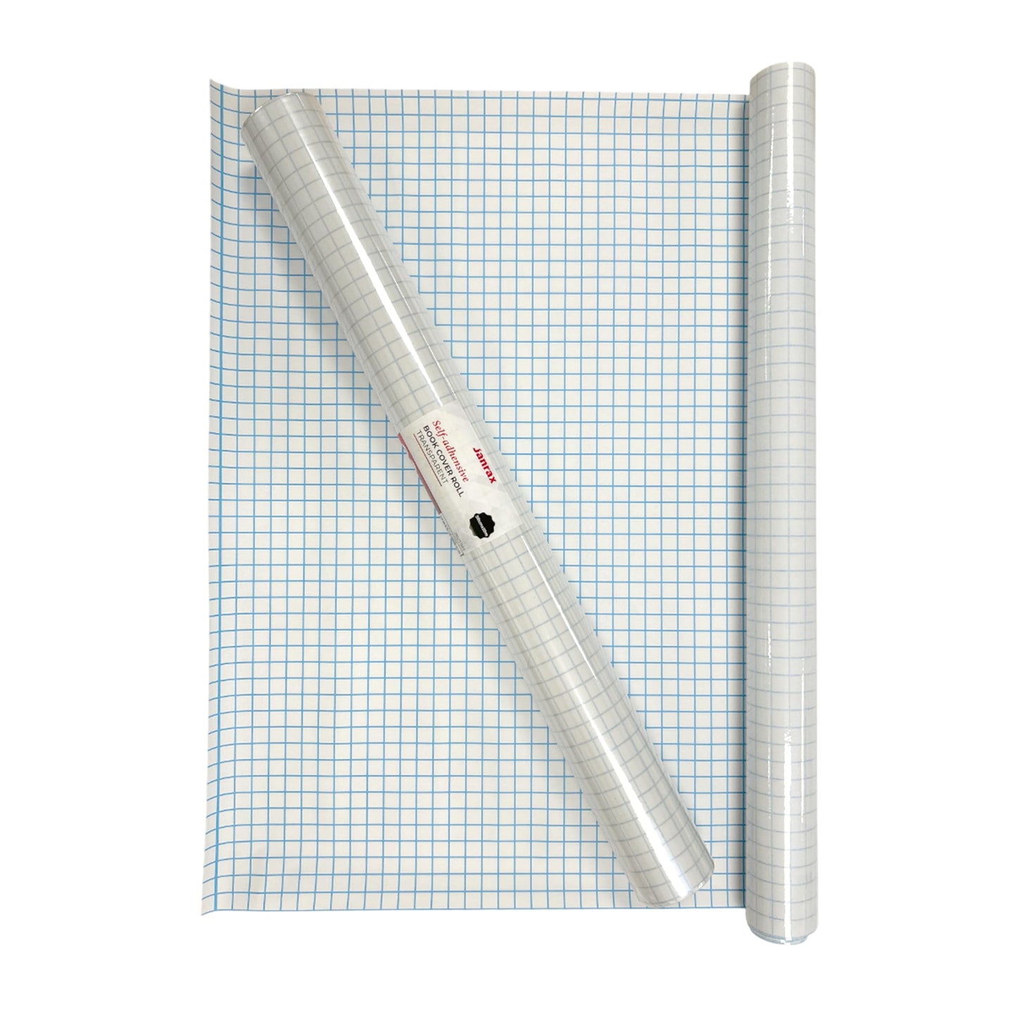 Janrax 50cm x 10m Clear Glossy CPP 0.06mm Thick Self-Adhesive Book Cover Roll