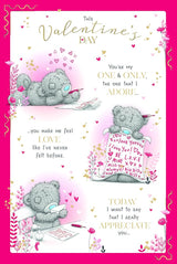 Bear Writing Love Letter Open Valentine's Day Card {DC}