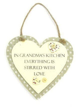 Sentiments Hanging Heart Plaque Grandmas Kitchen {DC}