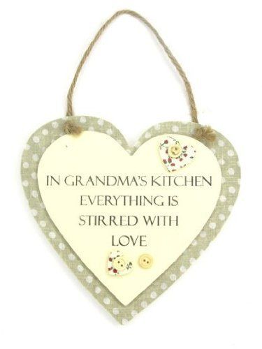 Sentiments Hanging Heart Plaque Grandmas Kitchen {DC}
