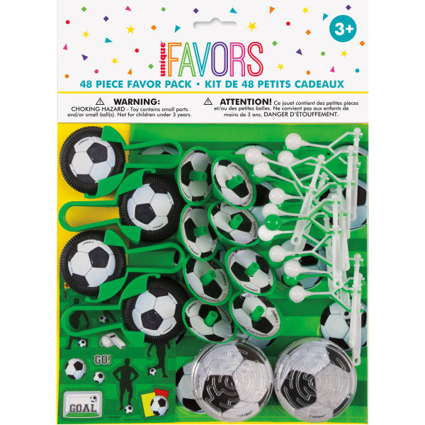 Pack of 48 3D Assorted Soccer Favor Pieces