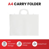 A4+ Clear Carry Folder – 180 Micron Poly Wallet with Handle & Clip Lock for Documents and Artwork