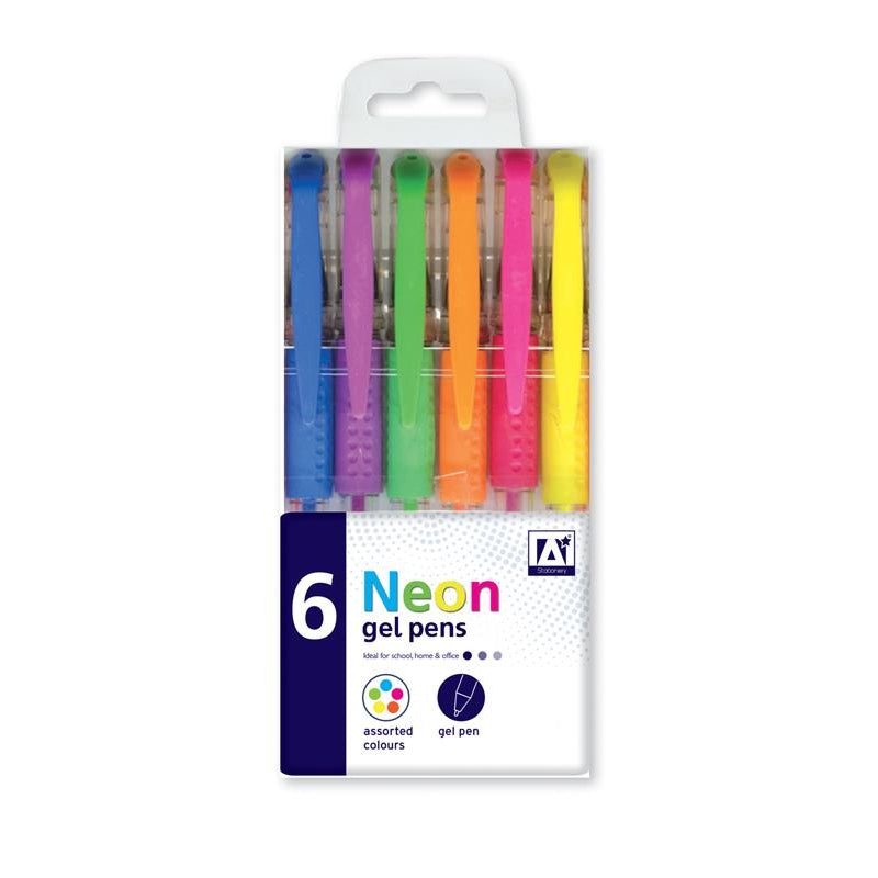 Pack of 6 Neon Gel Pens {DC}