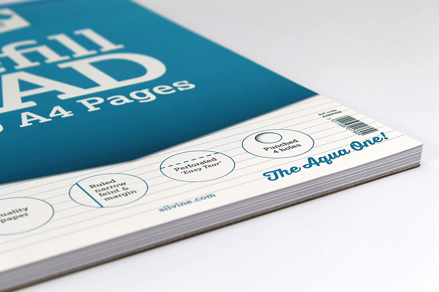 A4 160 Pages Narrow 6mm Feint with Margin Refill Pad (210x297mm)