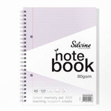 A5+ 100 Pages Twin Wire SEN Purple Paper Dyslexia Notebook - Lined with Margin