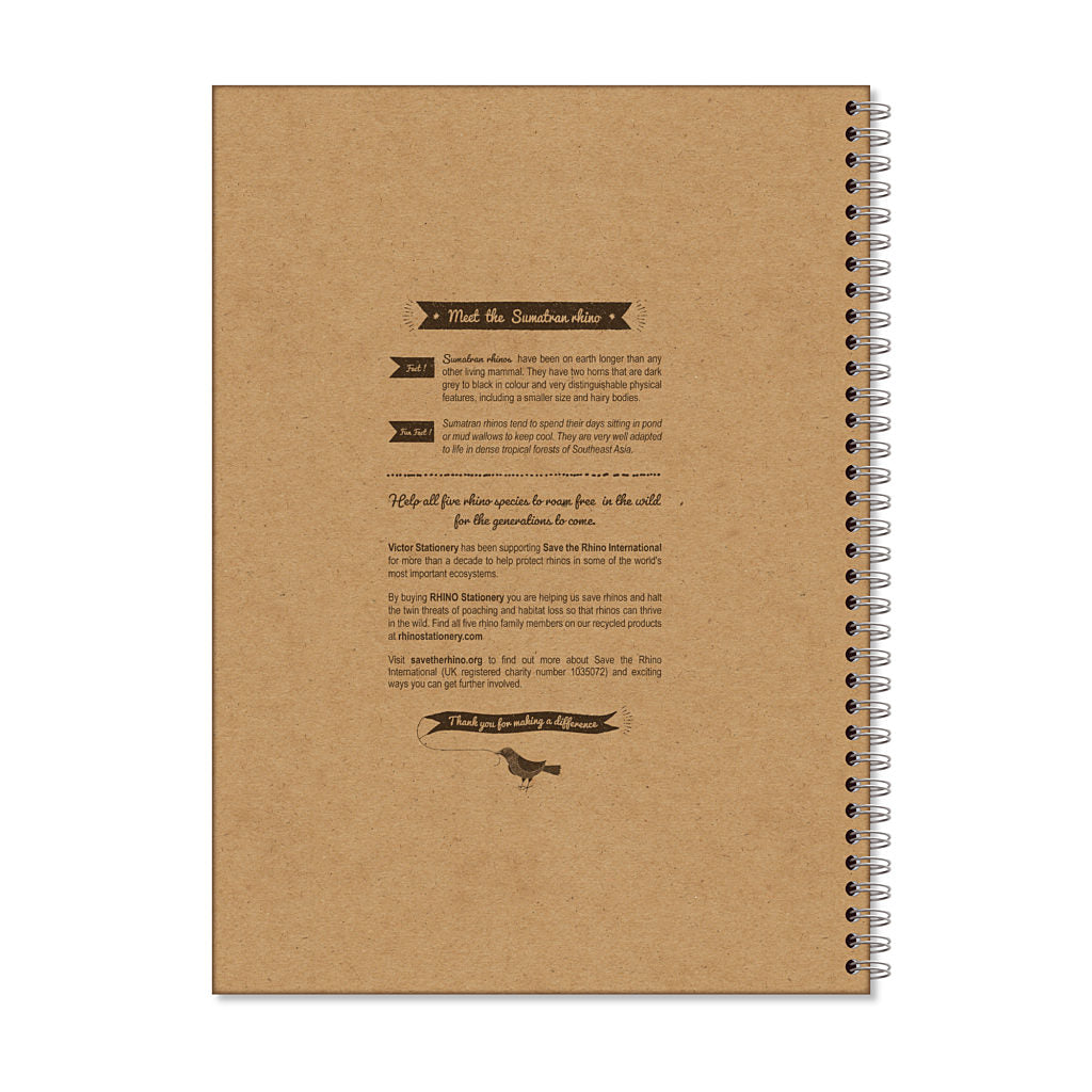 Rhino A4 Recycled 160 Page 8mm Lined Twinwire Wirebound Book