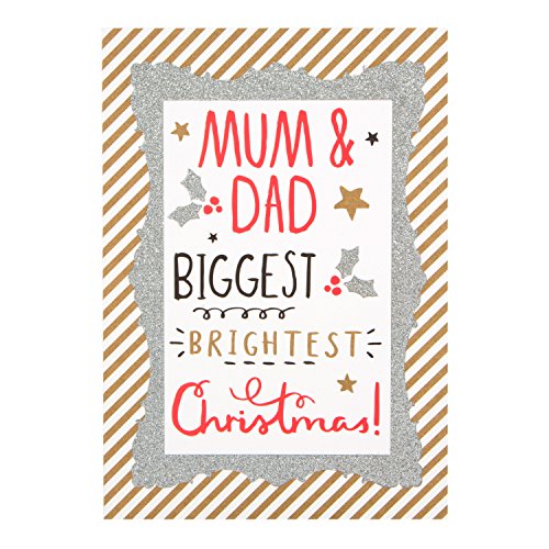 Christmas Card To Mum & Dad 'Biggest and Brightest' 