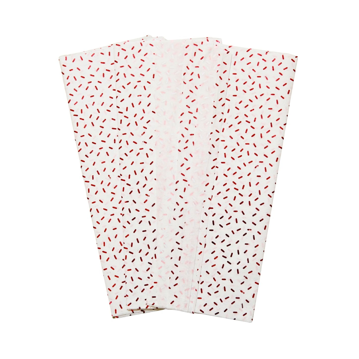Pack of 10 Confetti Sprinkles Luxury Red Metallic Plastic-Free 18gsm Tissue Paper Sheets 50x70cm