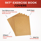 Pack of 5 9x7" Kraft Paper Exercise Book Covers by Janrax