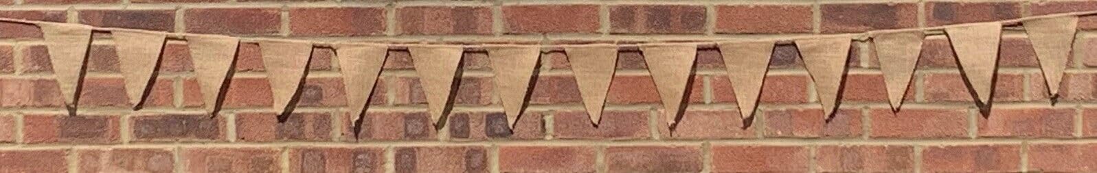 Plain Hessian Flags Withtwine String Bunting 3m with 14 Flags