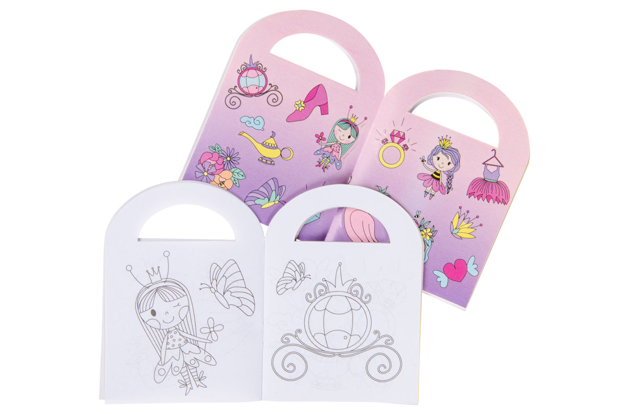 Princess Coloring Mini Book with Stickers