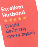 Funny Review Design Husband Anniversary Card