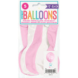 Pack of 5 Pink "It's a Girl" 12" Latex Balloons