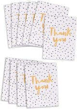 Black & Gold Spotty Design Multipack of 20 Thank You Cards for Him/Her/Friend