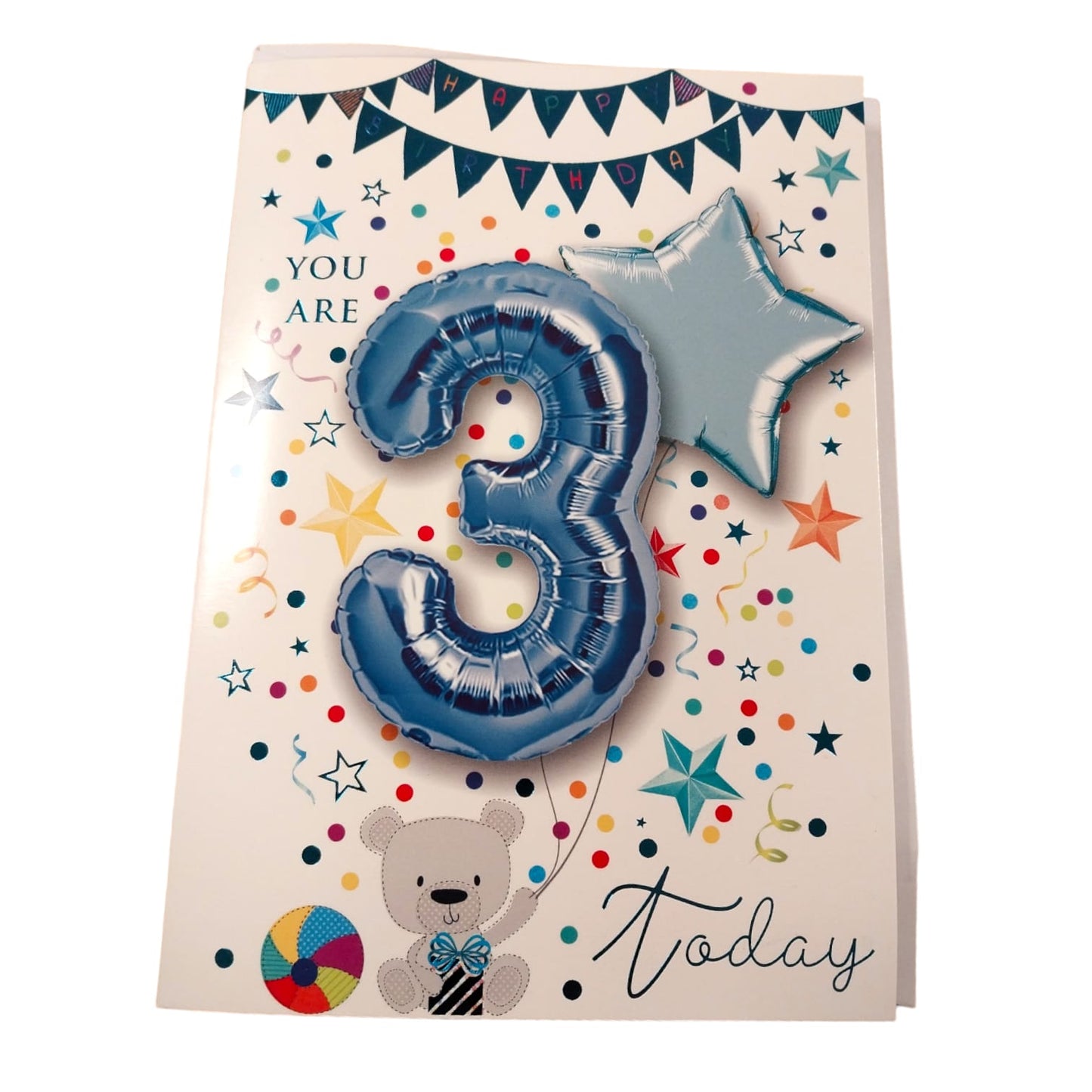You are 3 Boy Balloon Boutique Greeting Card