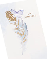 Feather & Butterfly Design Sympathy Card