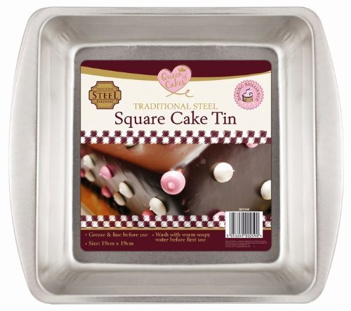 Square Cake Tin Traditional Steel Bakeware Queen Of Cakes Baking Brilliance QC1149 {DC}