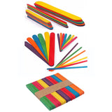 Pack of 100 Assorted Colour Wooden Craft Sticks 5.0 x 150mm