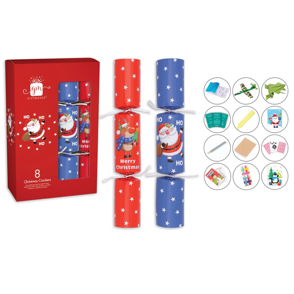 Pack of 8 12" Ho Ho Novelty Family Christmas Dinner Crackers