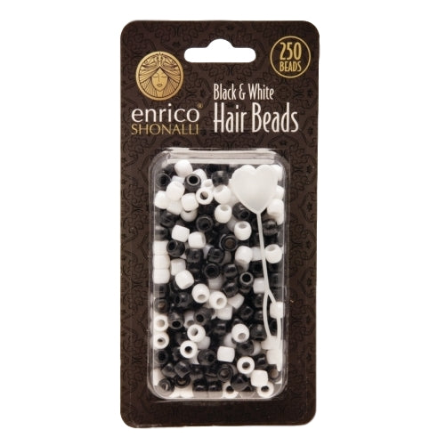 Pack of 250 Enrico Shonalli Black And White Hair Beads {DC}