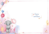 Bear Holding Balloons Aunty Birthday Card