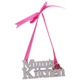 Mum's Kitchen Lilac and polka Dot Hanging Plaque
