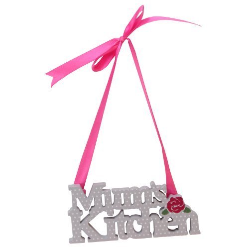 Mum's Kitchen Lilac and polka Dot Hanging Plaque