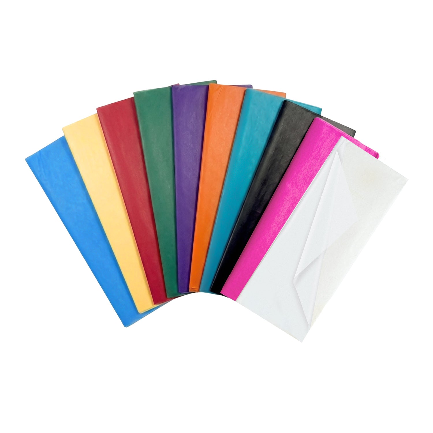 Pack of 10 Assorted Coloured Acid Free 50 x 70cm Tissue Paper Sheets