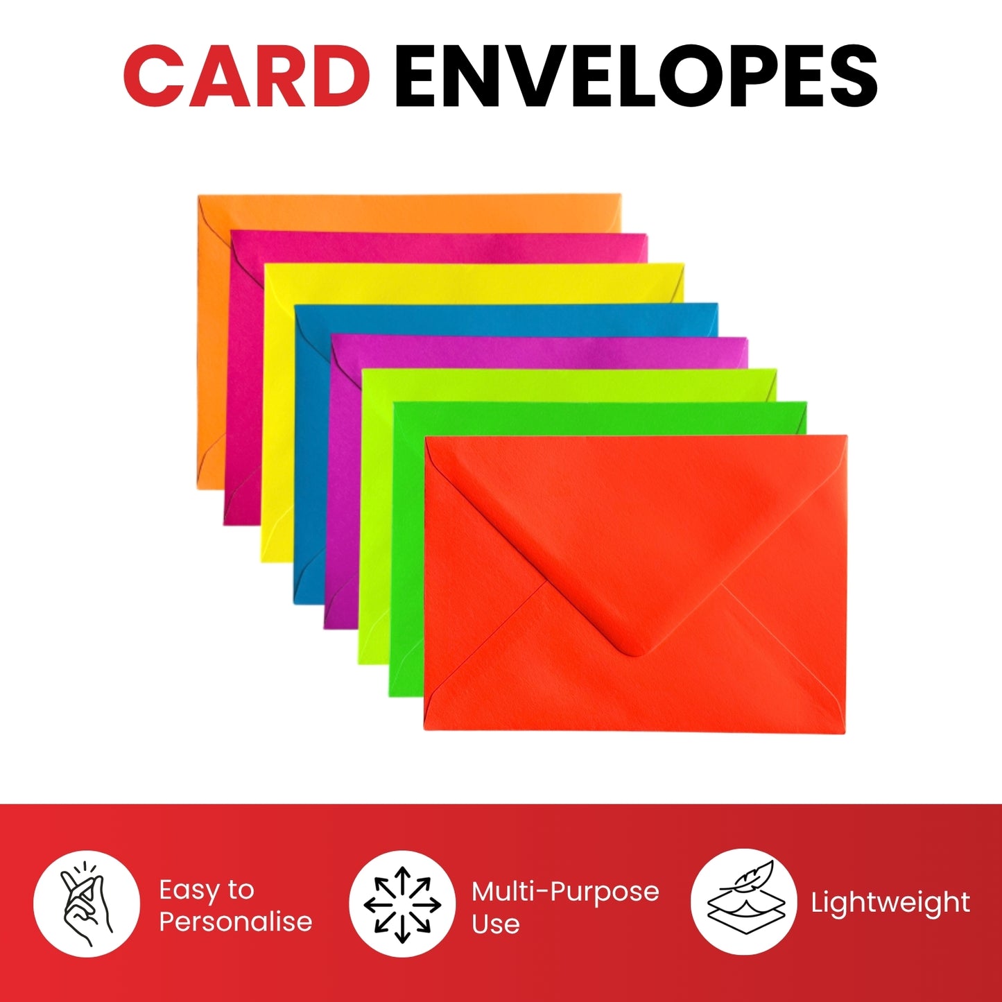 Pack of 50 Vivid Shock Pink 114x162mm Gummed Envelopes