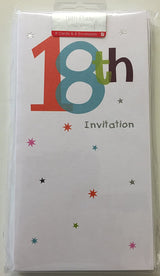 18th Birthday Party Invitations Pack of 8 White {DC}