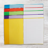 Pack of 10 9x7" Assorted Coloured Exercise Books with Coloured Book Covers