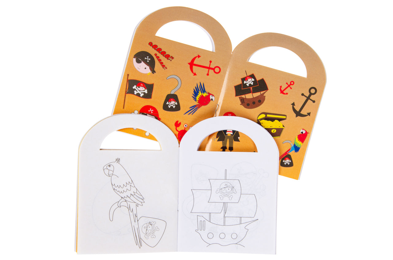 Pirate Coloring Mini Book with Stickers