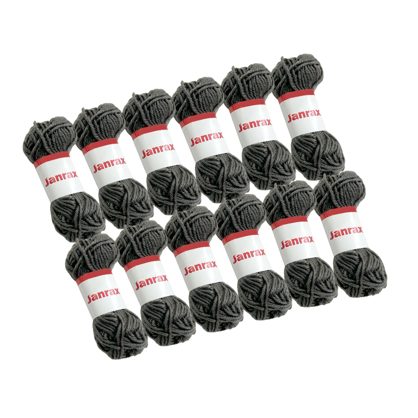 Pack of 5 Grey Acrylic Yarn Rolls – 10g each, 4 Strand 8 Ply Knitting Wool