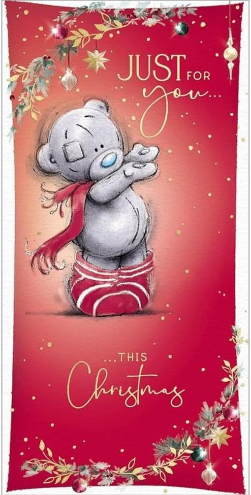 Bear Wearing Scarf And Socks Just for You Money Wallet Christmas Card