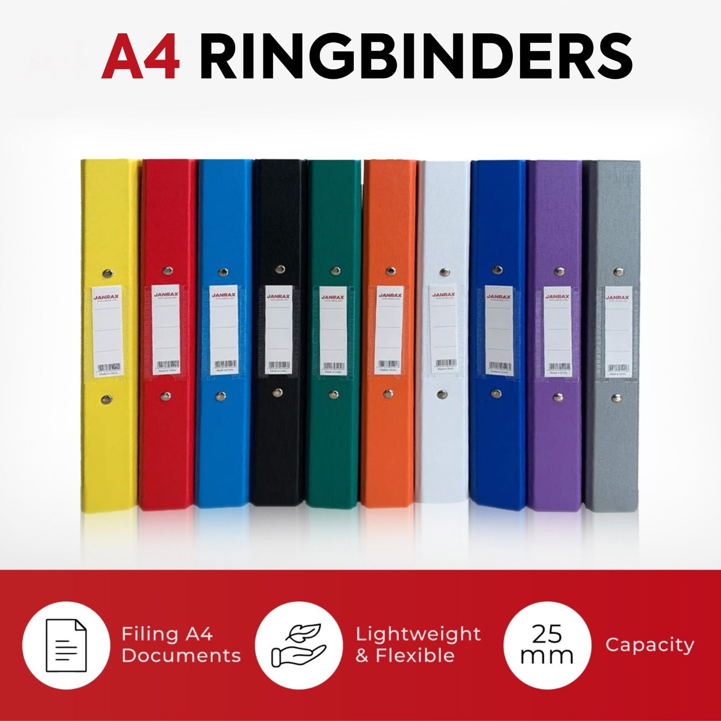 A4 Light Blue Paper Over Board Ring Binder by Janrax