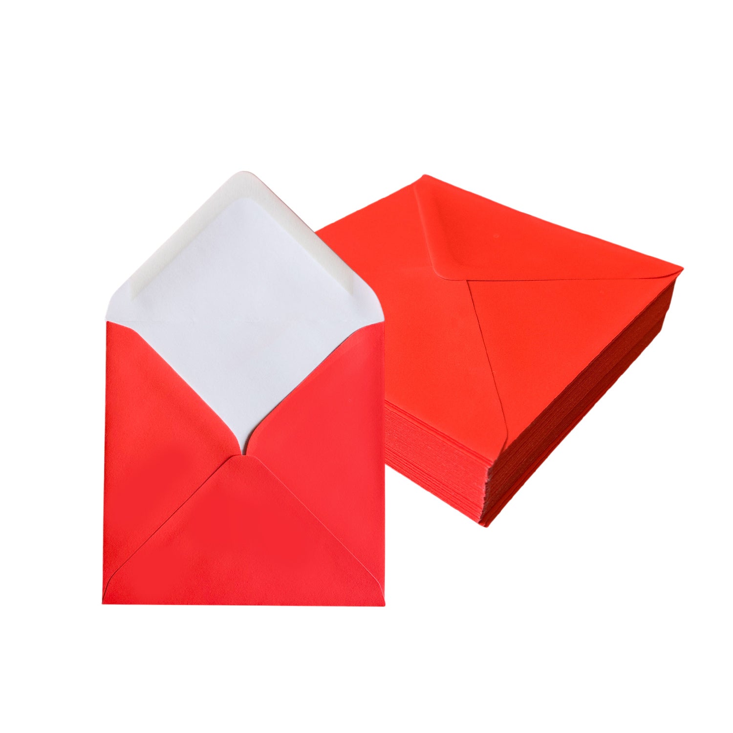 Pack of 50 Vivid Coral Pink 130x130mm Gummed Envelopes