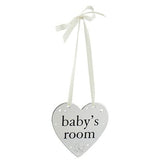 Bambino by Juliana - Silver Plated Hanging Heart Plaque - Baby's Room - CG948